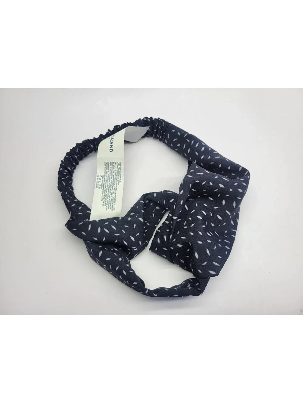 Lot of 2 Lucky Brand Top Knot Elastic Headband Floral / black